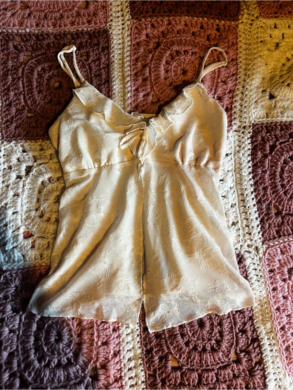 Garage Cream Floral Flowy Tank Top